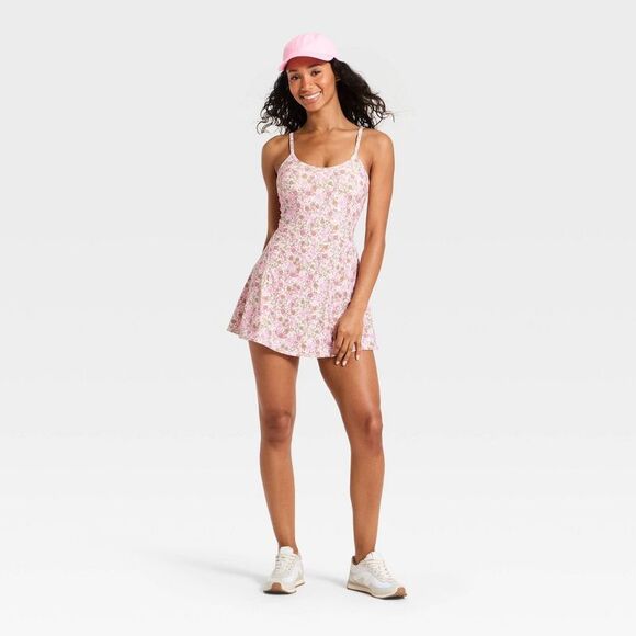 JoyLab - Women's Cinch Back Active Dress - JoyLab Pink Flo Pink - Picture 3 of 4